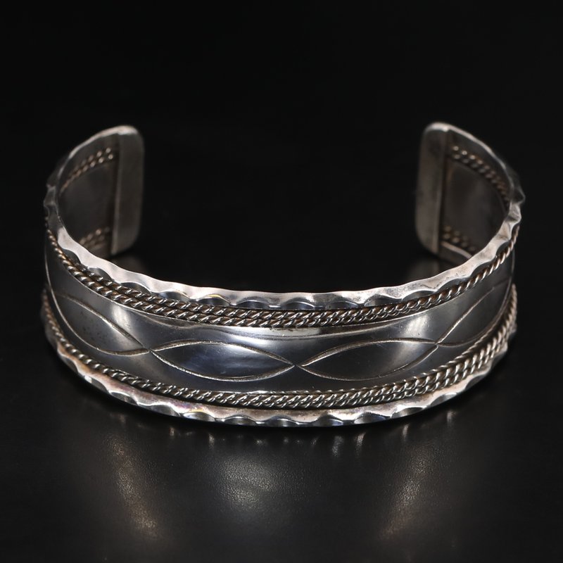 Navajo Sterling Silver Cuff Bracelet - Bracelets - Sterling Silver 