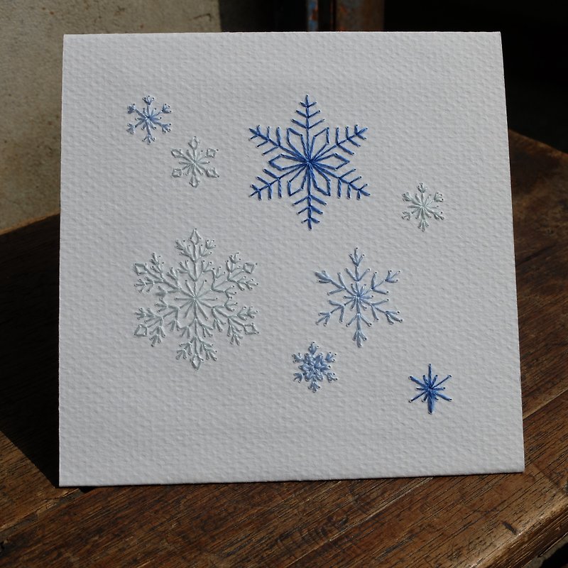 [紙刺繍カード]クリスマス/スノーフレークカード - カード・はがき - 紙 