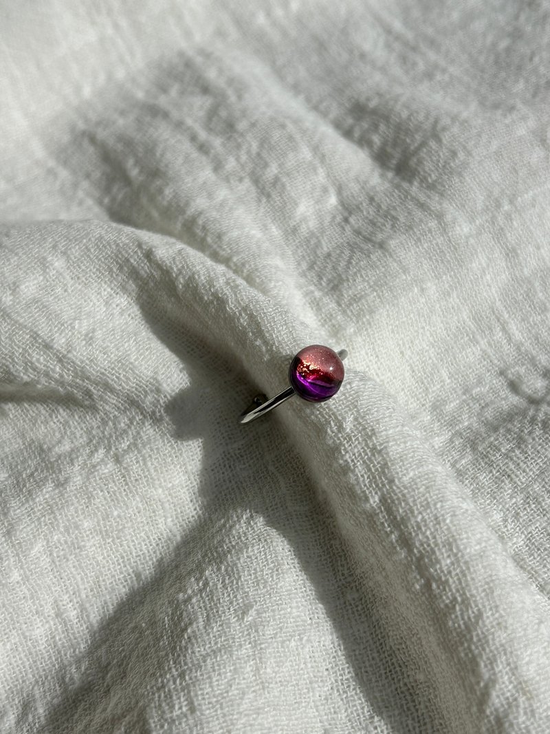 不鏽鋼 紫金之巔  圓型開口戒 - 戒指 - 不鏽鋼 紫色