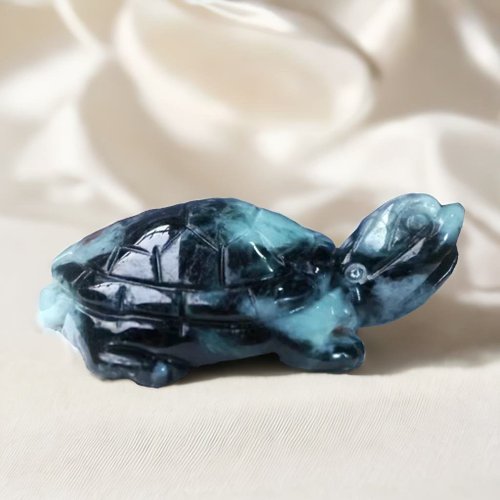 瓔珞珠寶盒 E.L.Jewelry Box 【吉祥‧長壽】 飄綠花翡翠烏龜擺飾 | 天然緬甸玉翡翠A貨 | 送禮
