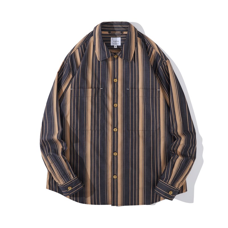 Incense Harbour Cotton Yarn Dye Broad Stripe Shirt - Men's Shirts - Cotton & Hemp Multicolor