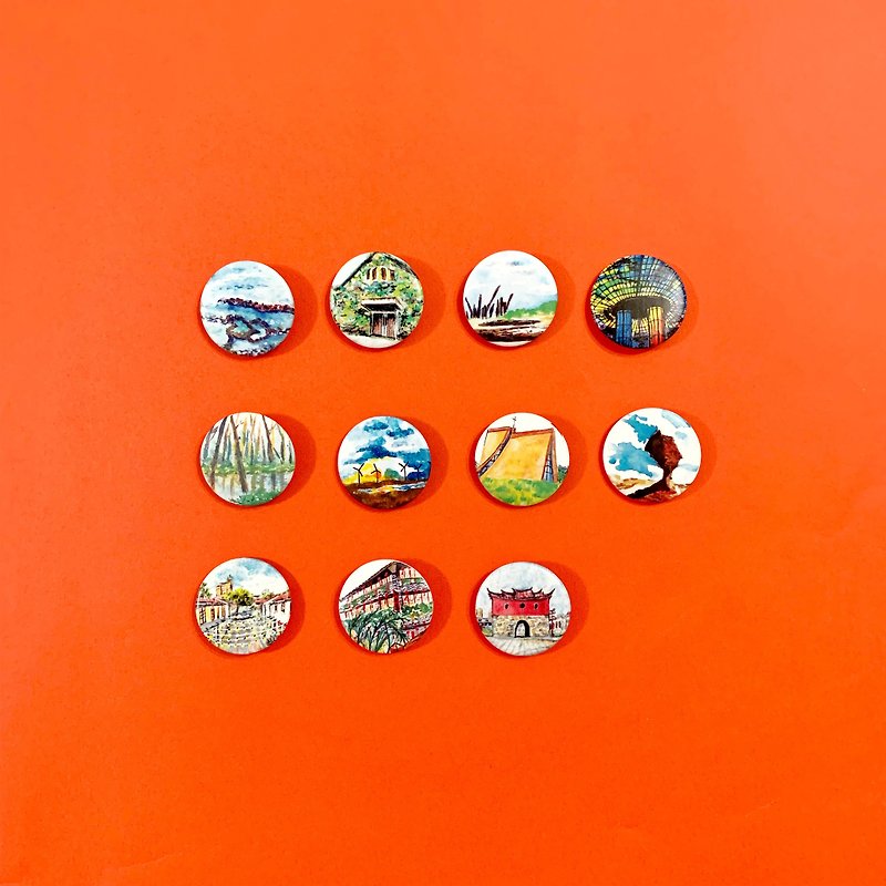 Mstandforc The Tiny Landscape Taiwan Badge - Badges & Pins - Plastic Multicolor