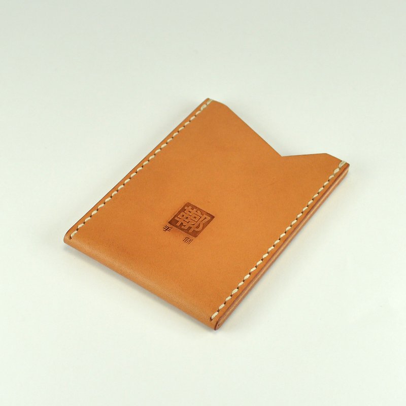 【kuo's artwork】Personalized hand stitched leather business card holder - ที่เก็บนามบัตร - หนังแท้ 