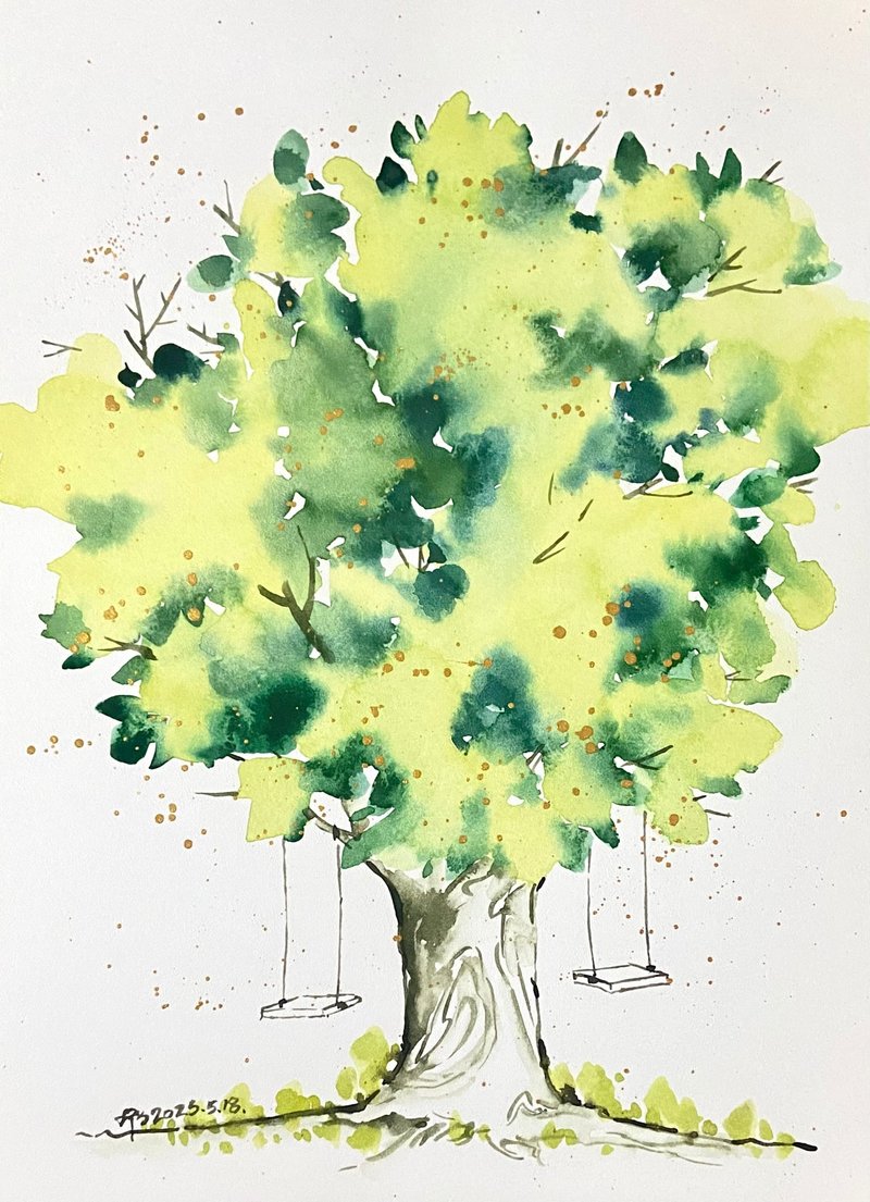 Tree of Life Series - Bound by Destiny (19.5X27cm) Watercolor Painting / Unframed - Items for Display - Paper White