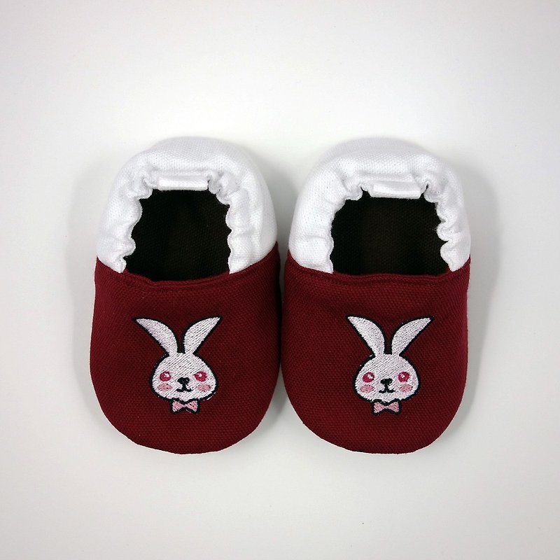 (Rabbit Mint Baby) 純棉刺繡寶寶學步鞋 - (C0004) - 男/女童鞋 - 棉．麻 紅色