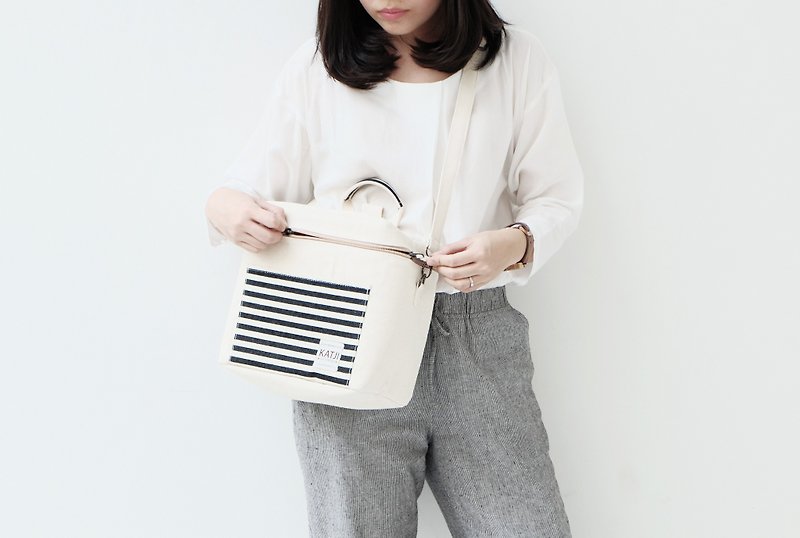 Bun Bag : White Color - Messenger Bags & Sling Bags - Cotton & Hemp White
