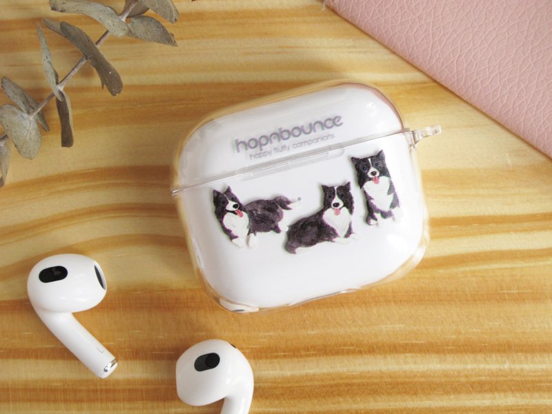 Border Collie Border Collie AirPods Transparent Headphone Case Case 1/2/3/Pro - ที่เก็บหูฟัง - พลาสติก สีใส