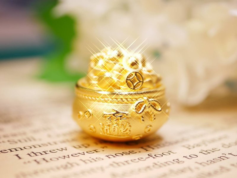 黃金9999-純金聚寶盆擺件-黃金擺件 - 擺飾/家飾品 - 24k 金 金色