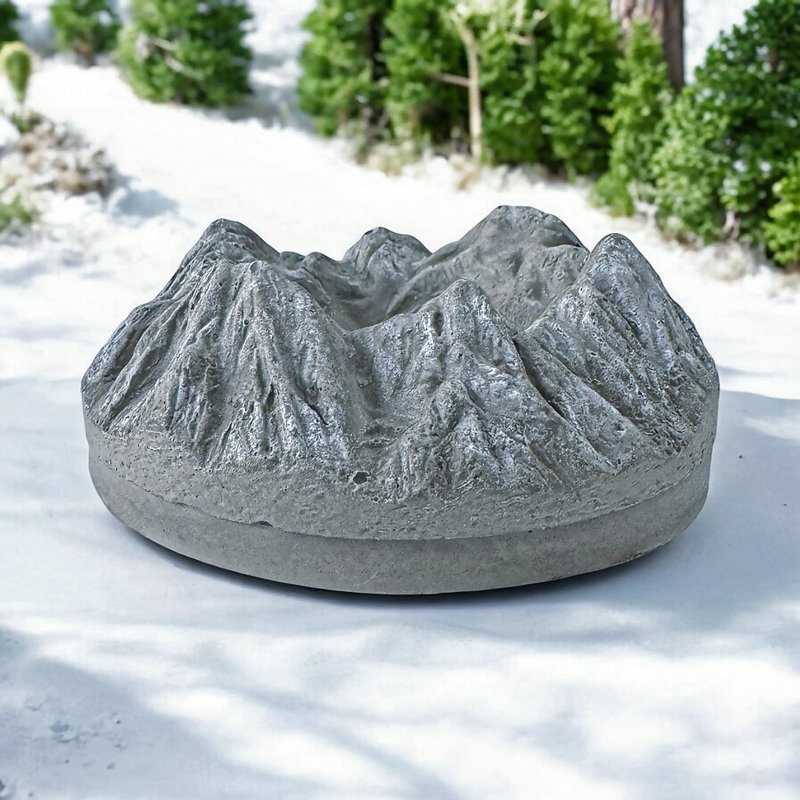 Large size 11.5 cm snow mountain glacier basin storage skull diffuser taste ornaments - ของวางตกแต่ง - ปูน สีเทา