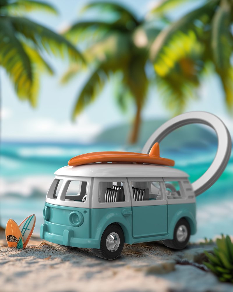 MTM比利時衝浪車鑰匙圈  時尚吊飾 紀念品 聖誕 生日 聖誕禮物 - 鑰匙圈/鑰匙包 - 鋁合金 多色