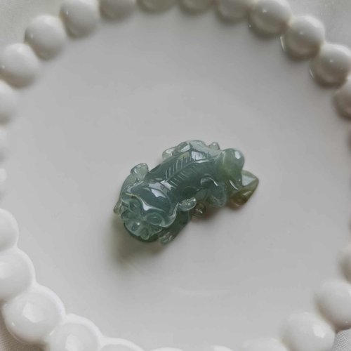 緣圓翡翠 招財藍底貔貅 | 天然緬甸玉A貨翡翠