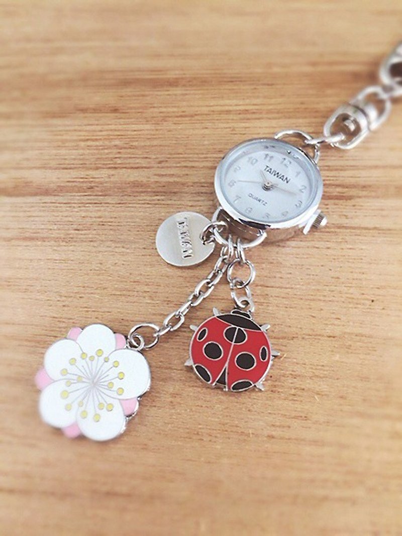 Small watch strap / key ring -Plum Blossom - Women's Watches - Other Metals Silver