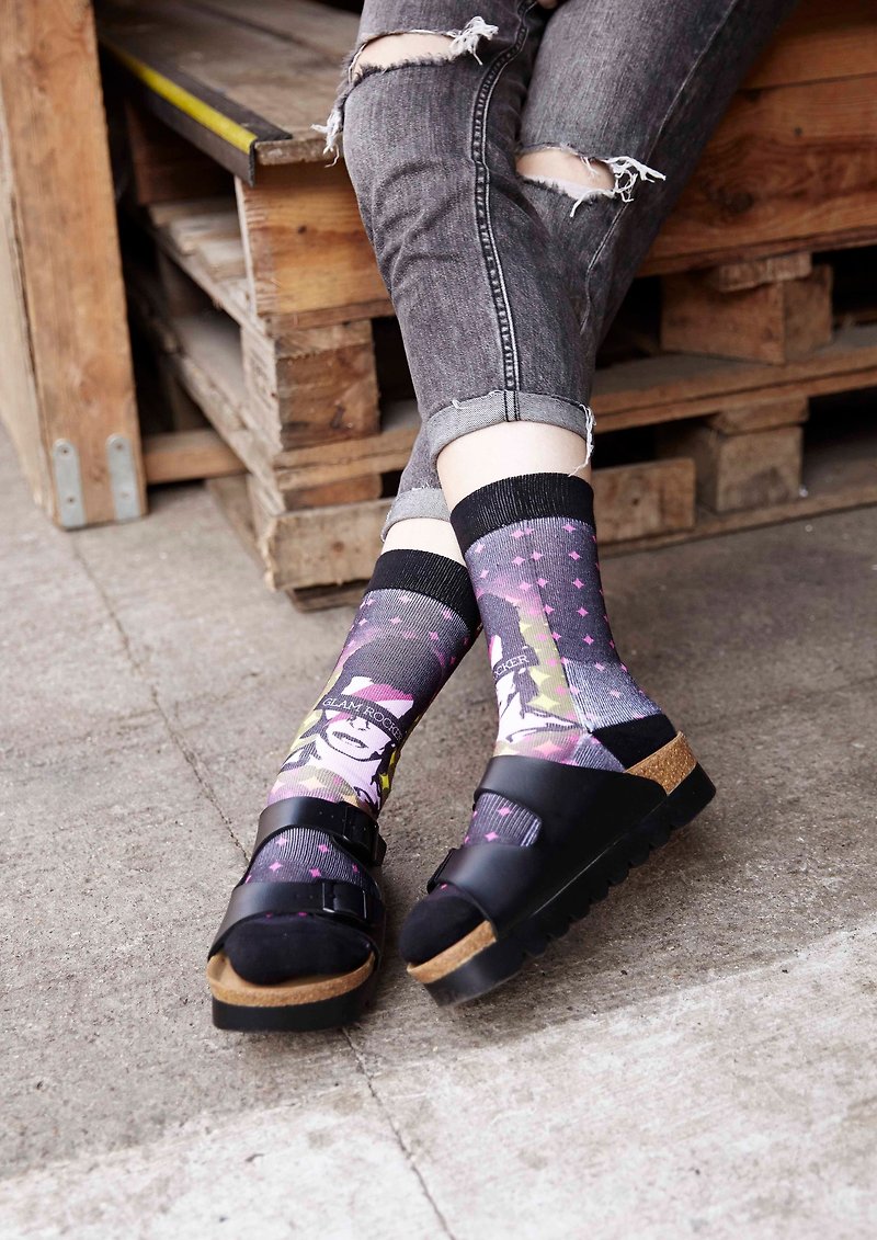 Fool's Day Printed Crew Socks - Glam Rocker - Socks - Other Materials Multicolor