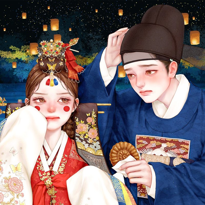 Sulky couple (4Color) - 貼紙 - 紙 