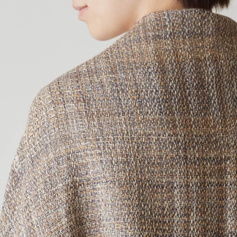 8色編撚羊毛圍巾-淺褐色(數量有限 售完為止) - 圍巾/披肩 - 羊毛 卡其色