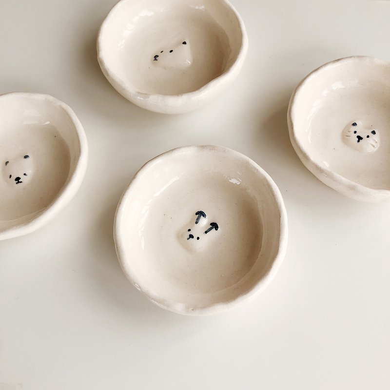 動物池塘皿 練習器皿 - 小碟/醬油碟 - 瓷 白色