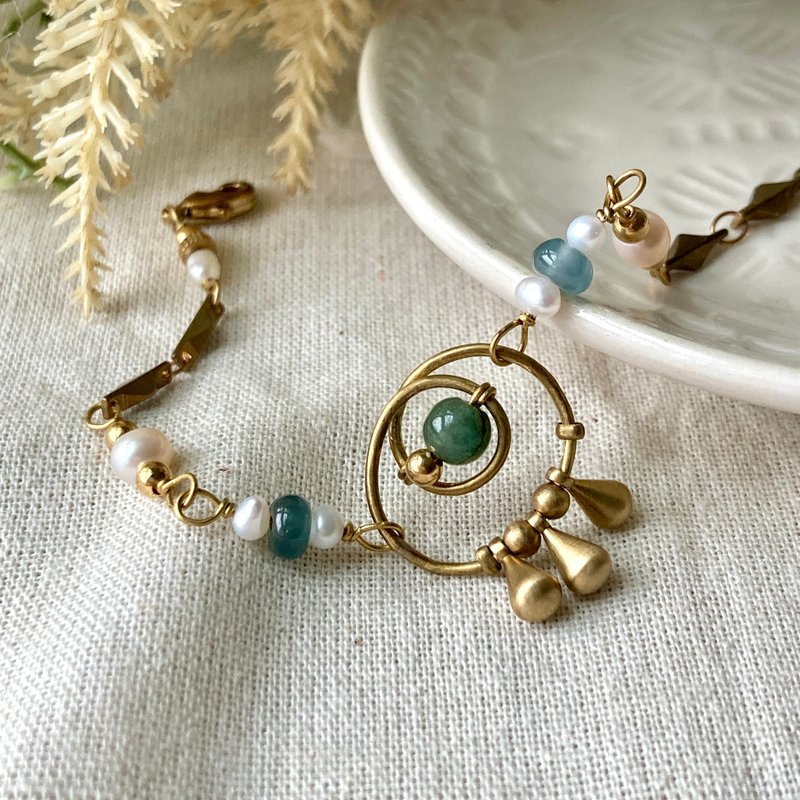 老林雜貨 | 翡翠之眼手鍊 - 手鍊/手環 - 玉石 綠色