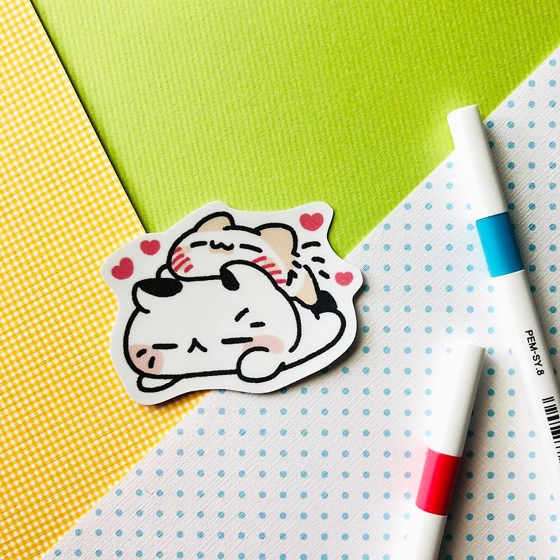 Bad Meow and Hairy Meow-Cute Waterproof Stickers (Leaflet) - สติกเกอร์ - วัสดุกันนำ้ 