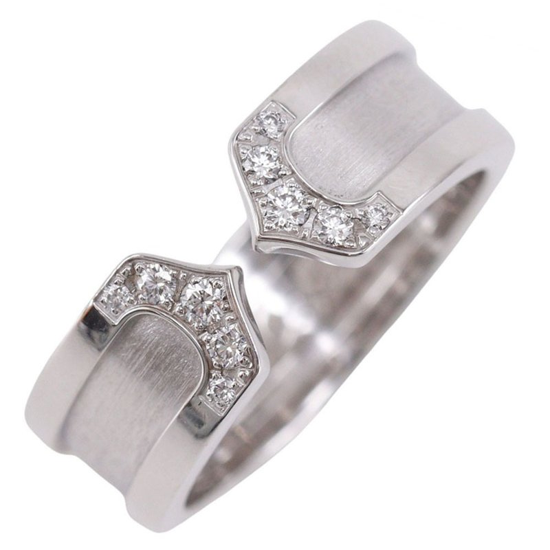 【日本直送】カルティエ CARTIER C2 9号 リング・指輪 K18WG×ダイヤモンド 約7.2g レディース【中古】 - 戒指 - 貴金屬 銀色