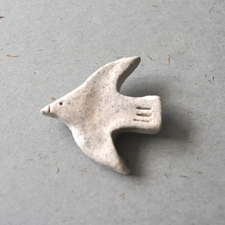 Ceramic brooch - Little/ Flying Bird/ Texture