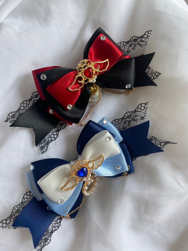 Ribbon Style Idol Hair clips Handmade - เครื่องประดับผม - ผ้าฝ้าย/ผ้าลินิน 