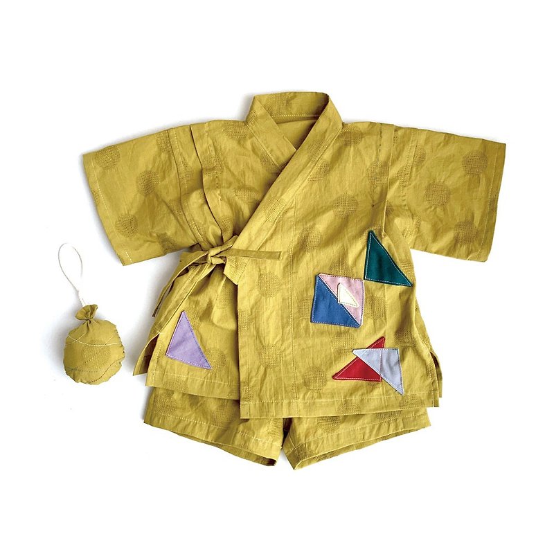 Baby summer  kimono - ของขวัญวันครบรอบ - ผ้าฝ้าย/ผ้าลินิน สีเหลือง