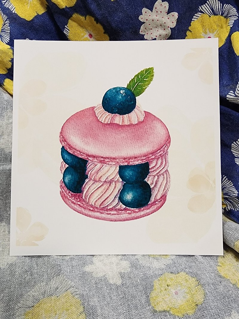 Watercolor hand painted macarons - Cards & Postcards - Paper Green