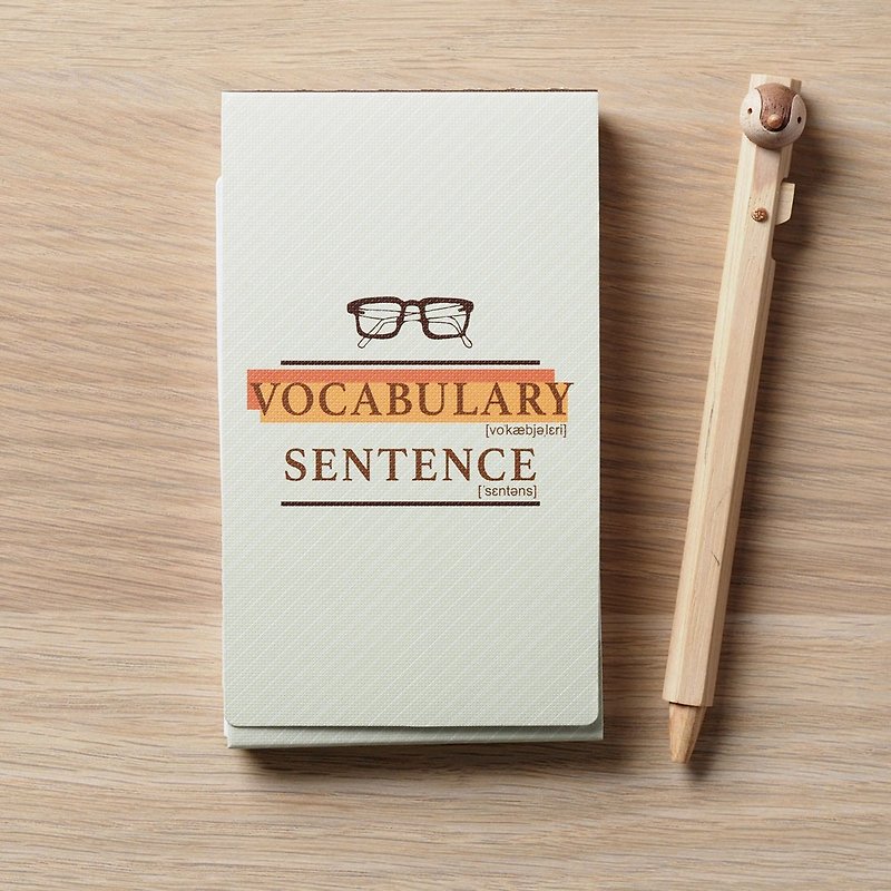 Learning to develop - word, example sentence exercise book - glasses boy - สมุดบันทึก/สมุดปฏิทิน - กระดาษ สีส้ม
