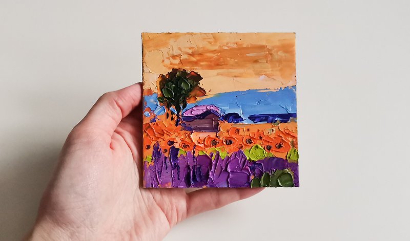 Italy Painting 油畫原作 Original Art 手工油畫 Oil Painting 油畫 Toscana Lavender by Verafe - Posters - Acrylic Orange