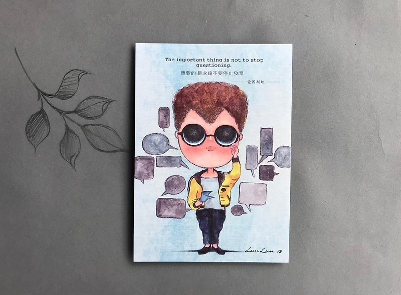 POPO│Big Eye Baby-Knowledge-Postcard - การ์ด/โปสการ์ด - กระดาษ สีน้ำเงิน