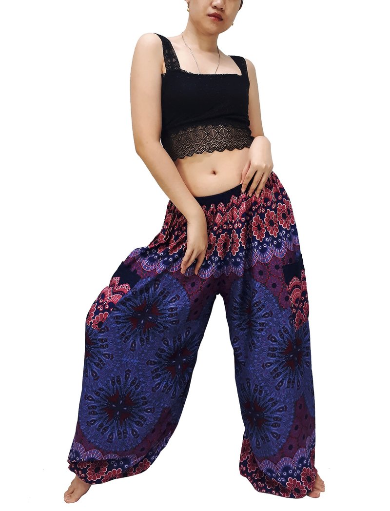 Women Pants Aladdin Pants Thai Pants Gypsy Pants Rayon Bohemian Trouser - Men's Pants - Other Materials Blue