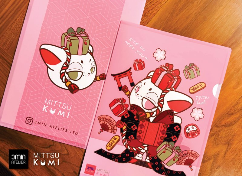 Mittsu Kumi original work – A4 File Folder/ Folder (A4) 1 set of 5 types - แฟ้ม - พลาสติก สึชมพู