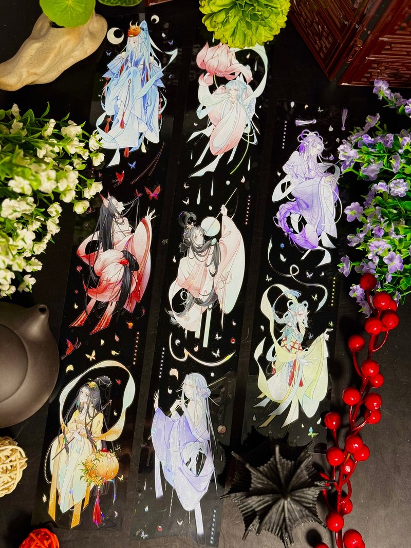 妖物誌 PET 紙膠帶 白墨貝殼光 10米卷 - 紙膠帶/和紙/PET - 塑膠 多色