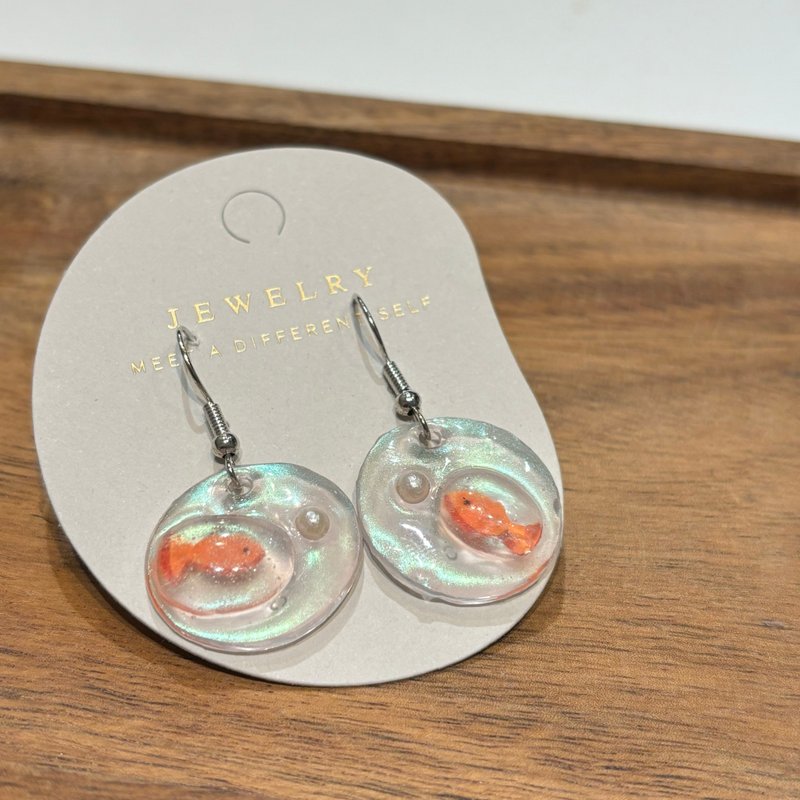 goldfish bubble earrings - ต่างหู - วัสดุอื่นๆ 