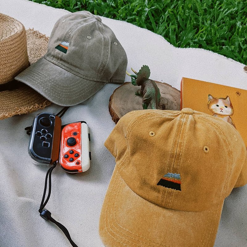 Embroidered mountain hat - Hats & Caps - Cotton & Hemp Khaki