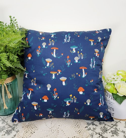 hazelnut 北歐風格藍色可愛彩色菇圖案抱枕靠枕靠墊枕套