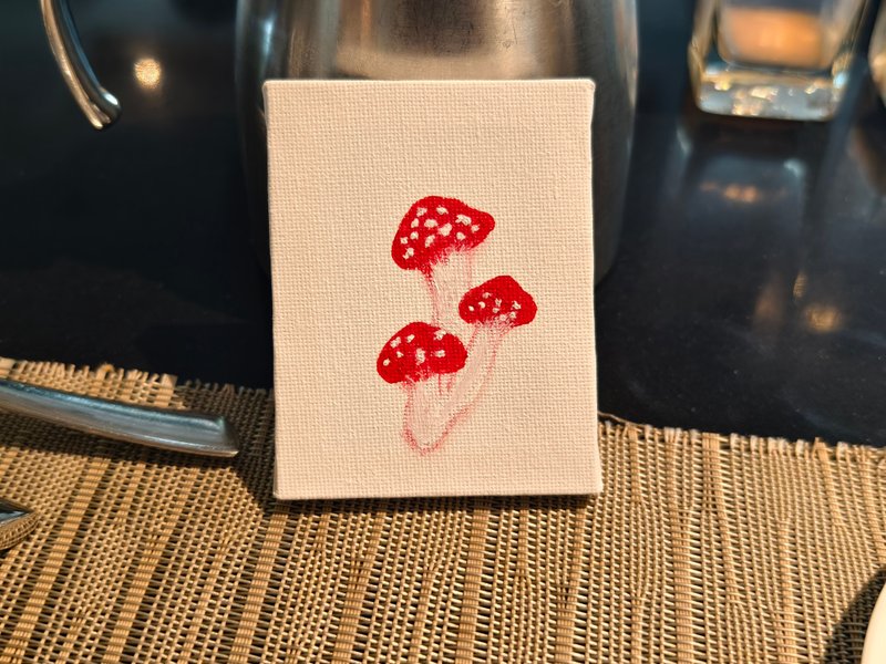 蘑菇/迷你掛畫/無框畫/裝飾畫/童趣畫/壓克力水彩畫 - 海報/掛畫/掛布 - 棉．麻 