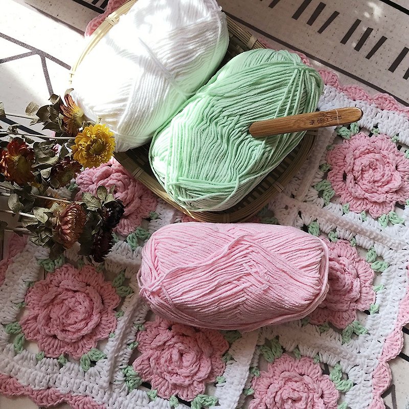 DIY material package cushion rose blanket wool package to send video tutorial - Knitting, Embroidery, Felted Wool & Sewing - Cotton & Hemp 