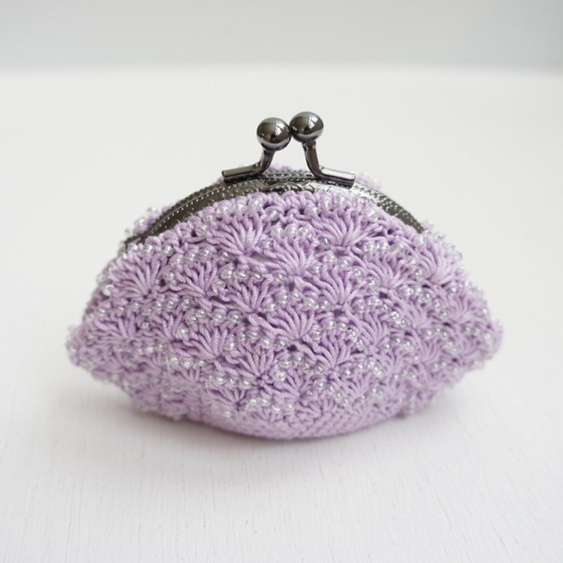 Ba-ba handmade☆crochet coinpurse (No.C955） - 散紙包 - 其他材質 紫色