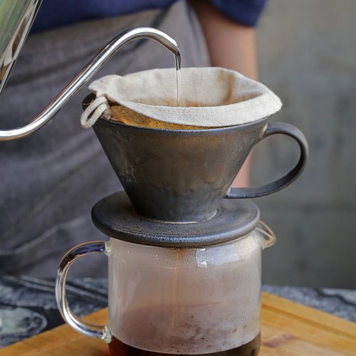 宜龍茶器 黑鐵釉咖啡濾杯