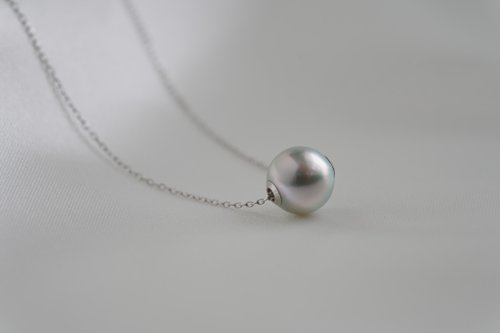 KOKO PEARL JEWELRY 稀少9.5-10mm 日本akoya海水珍珠 天然真多麻色 路路通項鏈 18K金