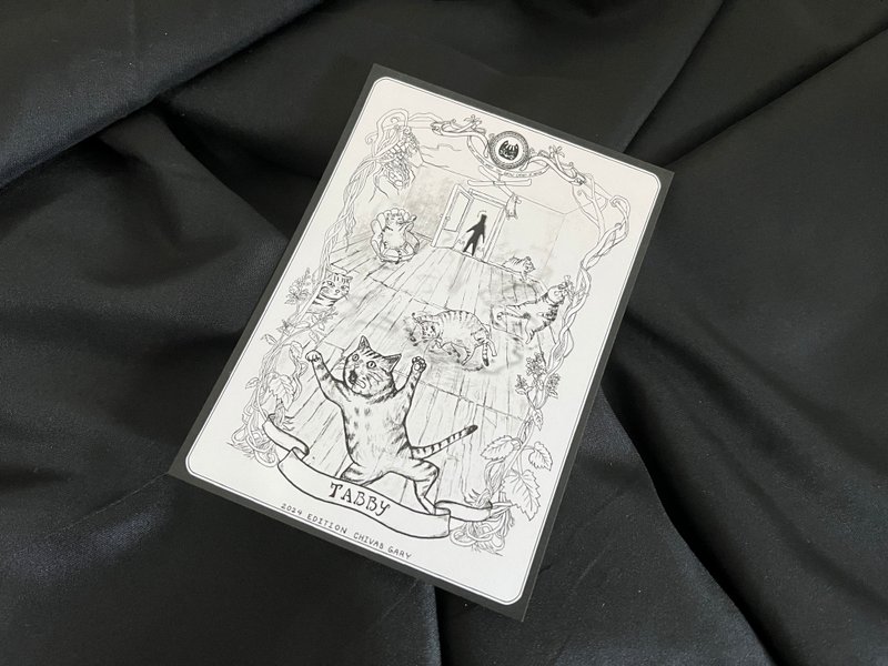 世界最惡貓之五人眾 - 草之高豹貓 - 插畫/繪畫/寫字 - 紙 灰色