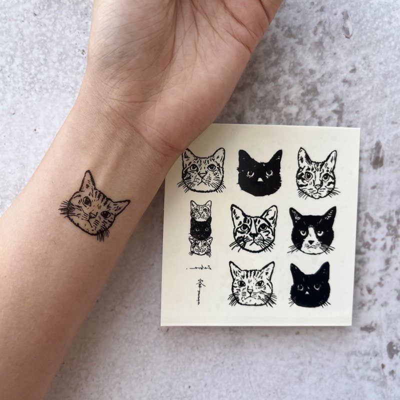 Tattoo Sticker-Cat (Large) - Temporary Tattoos - Paper 