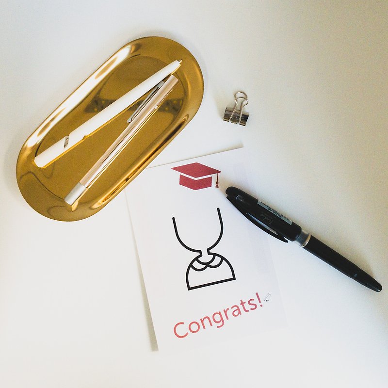【Graduation Congrats!】Draw your classmate by yourself! (Girl) - Cards & Postcards - Paper Pink