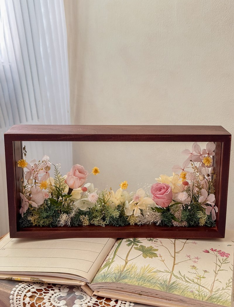 童話花園 永生花 相框 紀念禮物 - 乾燥花/永生花 - 植物．花 粉紅色