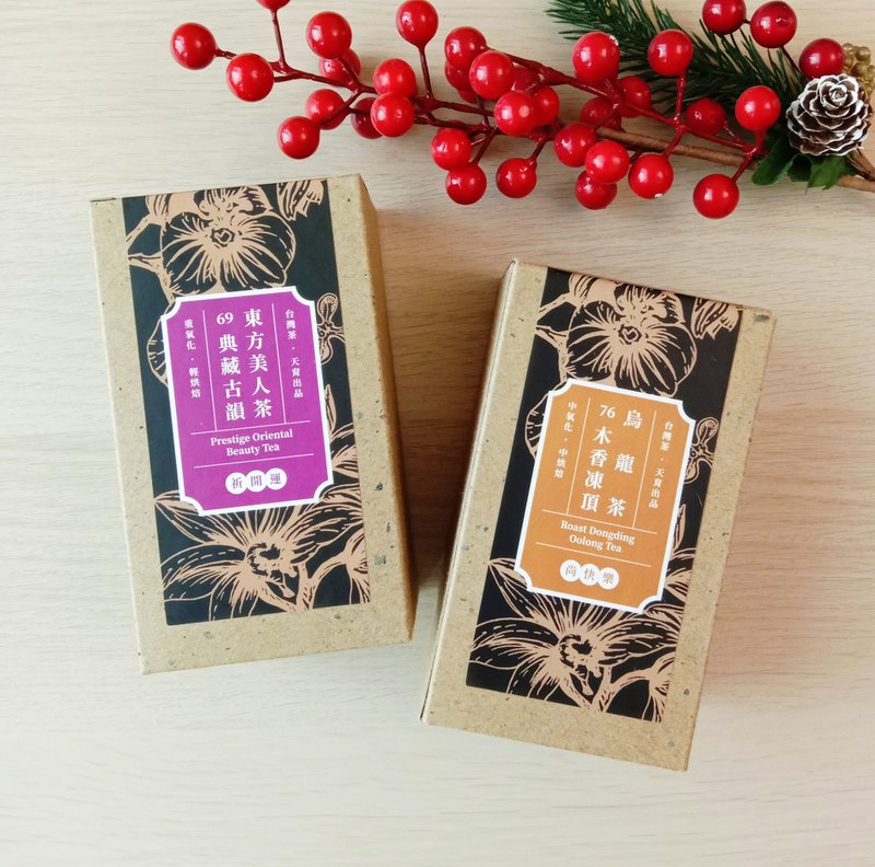 Muxiang Dongding Oolong Tea_Taiwan classic roasted sweet tea aroma tea leaves recycled paper using loose tea - ชา - พืช/ดอกไม้ สีส้ม