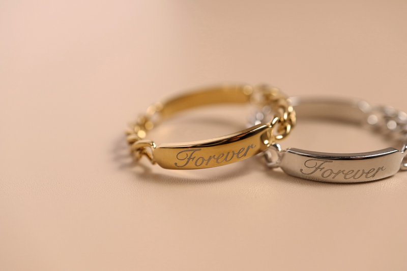 [Customized Gift] Eternal light. chain ring - General Rings - Stainless Steel Gold