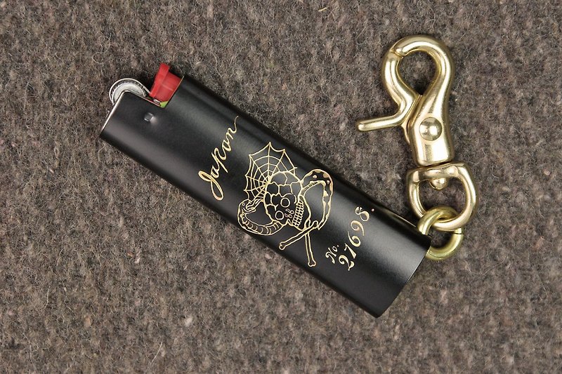 [METALIZE] Bic / Bronze lighter sets - Yokosuka Japan skull snake - Keychains - Copper & Brass 