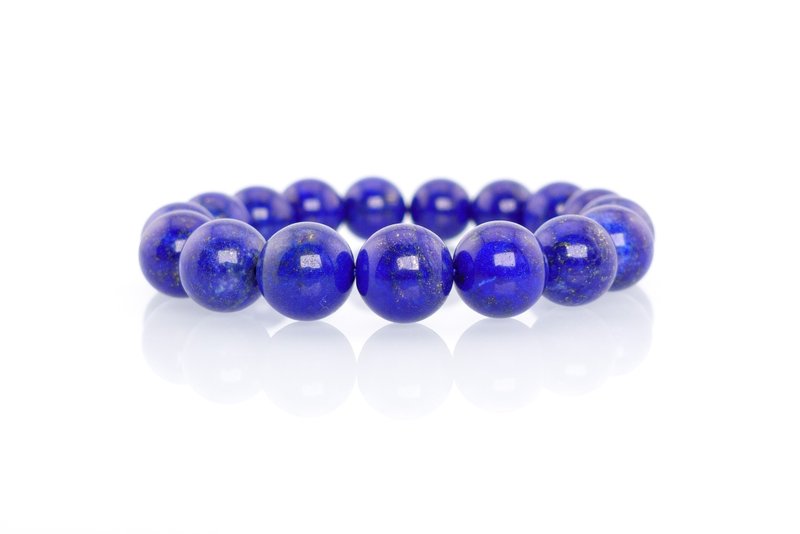 Polygram Jewelry - Natural Lapis Lazuli Hand Beads - สร้อยข้อมือ - คริสตัล 