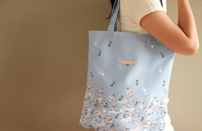 Tote bag : SEAL COLONY - 手袋/手提袋 - 棉．麻 藍色